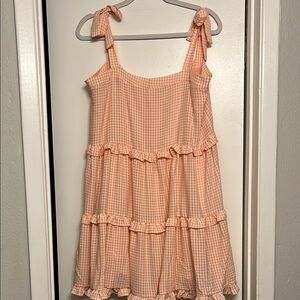 Peach Gingham Dress